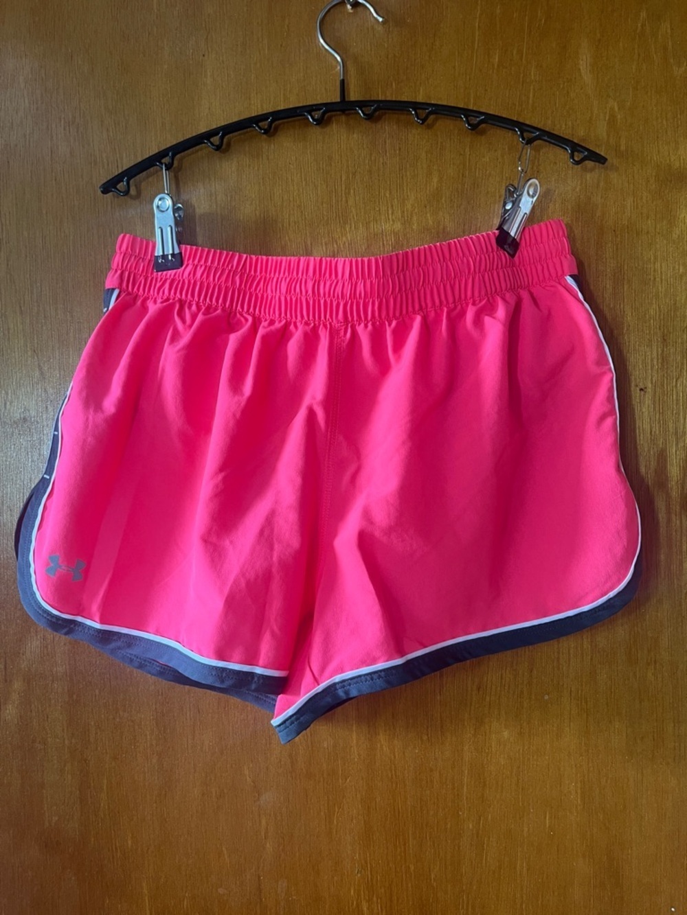 Under Armour Women’s Neon Pink Running Shorts with Contrast Trim Small